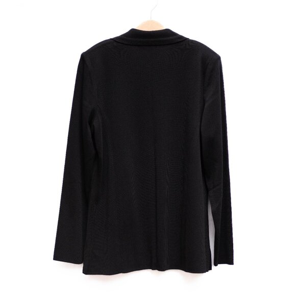 Misook Petite XS Black Knit Skirt Suit 2 Pc One Button Blazer Goth Minimalist - Picture 3 of 16